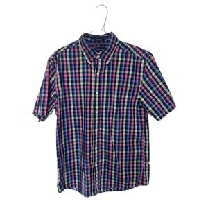 Saddlebred Easy Care‎ Plaid Short Sleeve Button Down Shirt